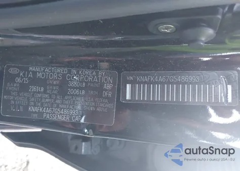 2016 Kia Forte Lx z USA, uszkodzony, nr VIN KNAFK4A67G5486993